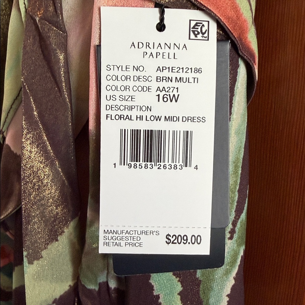 Adrianna Papell Floral Faux Wrap Dress - New w/tags Sz 16W - Picture 3 of 13